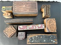 Vintage brass & wood printing blocks.