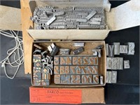 Vintage pewter printing blocks. Barco.