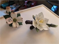 2 Andrea magnolia figurines