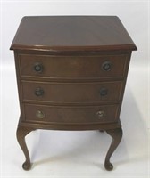 English Mahogany Queen Anne 3-Drawer Nightstand