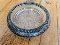 Sterling Silver Rimmed Glass Coaster #2