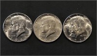 Lot Of 3 Silver 1964 Kennedy Half Dollars