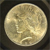US Coins 1922 Peace Silver Dollar, uncirculated