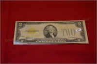 1928 Two Dollar Note, Gold Seal, Hard to Find