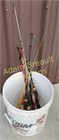Assorted ice fishing poles and gear
