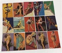 Lot of 15 Vintage Litho Mutoscope Pinup Cards #3