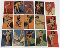 Lot of 15 Vintage Litho Mutoscope Pinup Cards #2