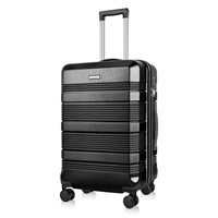 N2033  JZRTravel 24" PC+ABS Suitcase, Black