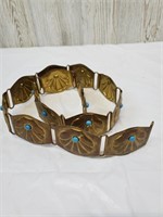 Brass & Turquoise Seashell Belt