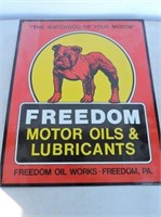 Freedom Motor Oil Lubricants Tin Sign