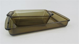 Amber Colored Casserole Pan & Loaf Pan