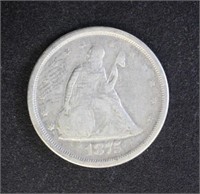 US Coins 1875-S Twenty Cent Piece, circulated