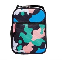 Crckt Vertical Insulated Lunch Tote In Neon Camo