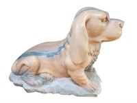 250 lbs. Marble or Alabaster Dog Statue