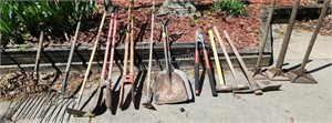 Group of Yard Tools w/ Post Hole Diggers, Stamper