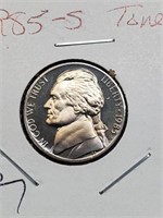 Toned 1985-S Proof Jefferson Nickel