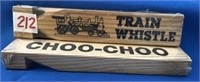 2 Wooden Train Whistles-New