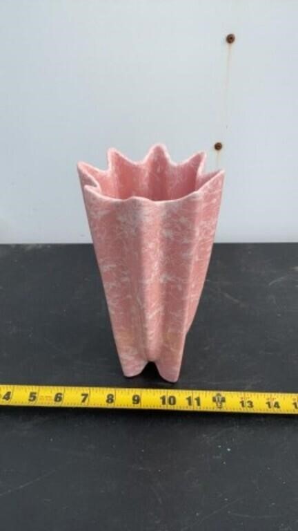Mid Century Shawnee Pottery Atomic Pink Vase
