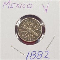 1882 Mexican Five Centavos