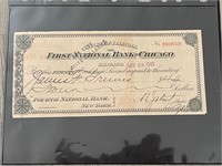 Vintage First National Bank Chicago Check
