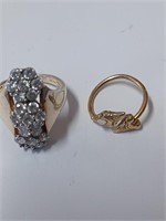 Marked 925 Ring Lot - One w/ Clear Stones and O