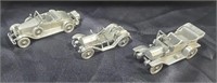 Pewter automobiles from The Danbury Mint.