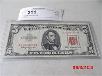 1963 $5 RED LETTER