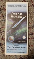 WOW!  1958 "Space Age News Map" by Rand McNally!