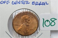 1991 Lincoln Cent Mint Error
