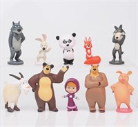 10pcs/set Masha and The Bear Action Figures Set Pa