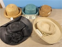 5 Beautiful Straw Hats, 2 Still Have Original