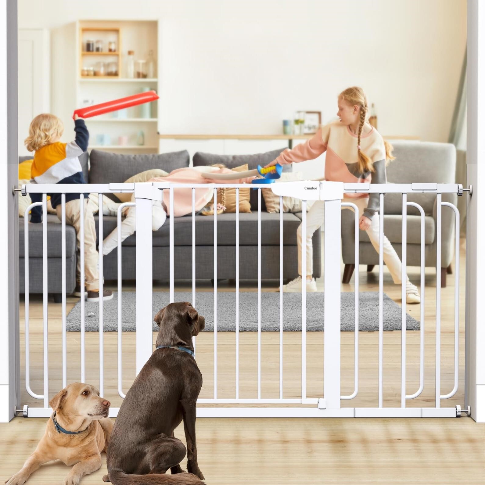 Cumbor 29.7-57" Extra Wide Baby Gate for Stairs, M