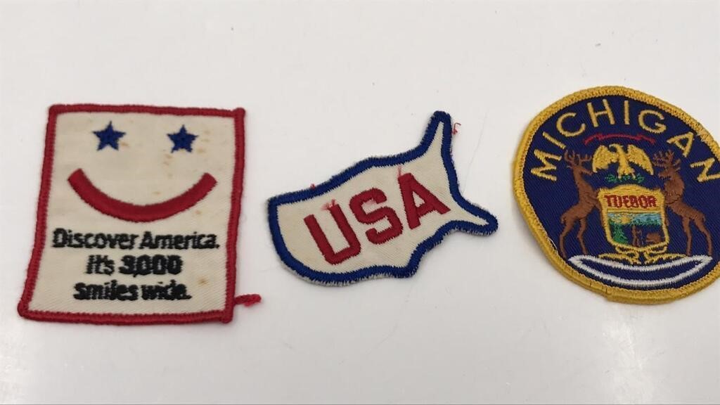 Patches - Michigan State Seal, Usa Country, And