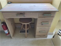 Vintage Pine Kneehole Desk