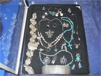 TRAY OF SOUTHWEST STYLE JEWELRY - SOME MARKED