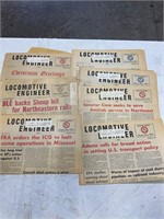 Lot of 7 railroad newspapers
