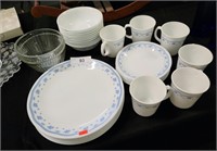 Set of corelle china and pyrex bowls