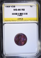 1909 VDB LINCOLN CENT LVCS SUPERB GEM