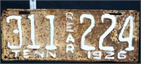 1926 TN license plate