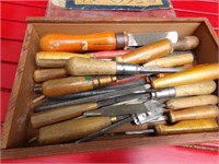 As Found Old Wooden Slide Top Tool Collection