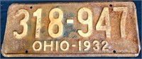 1932 Ohio license plate