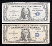 1935 E & 1935 D $1 Silver Certificates