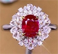 1.25ct pigeon blood ruby ring in 18k gold