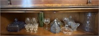 Estate Shelf Lot of Miscellaneous Glass Items