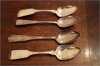 Large Coin Silver Spoons