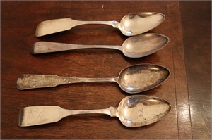 Large Coin Silver Spoons