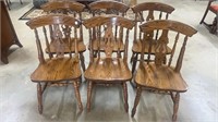 Set of Six Oak Chairs