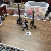 Vintage French hotel counter bell + others