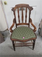 NO SHIPPING - Antique Walnut Chair 35&1/2"