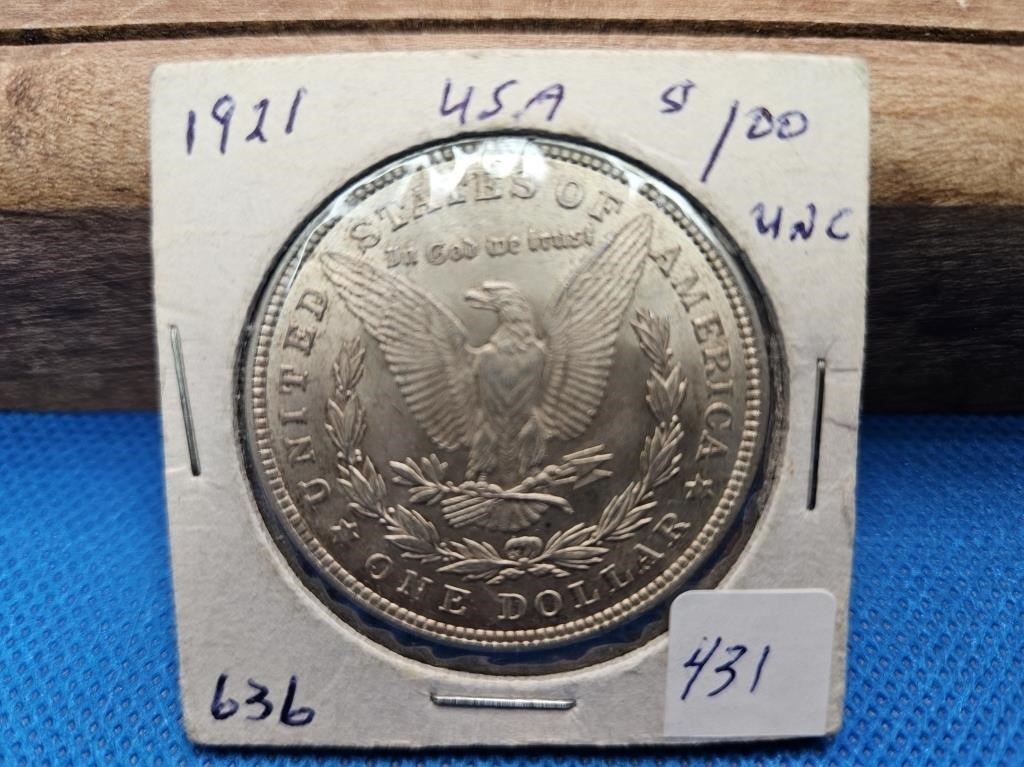 1-1921 UNCIRCULATED USA SILVER DOLLAR